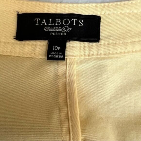 TALBOTS Women's Thin Jacket Top Sz 10P Yellow Button Long Sleeve Cotton Blend - Picture 3 of 6